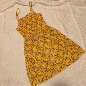 yellow flowered dress